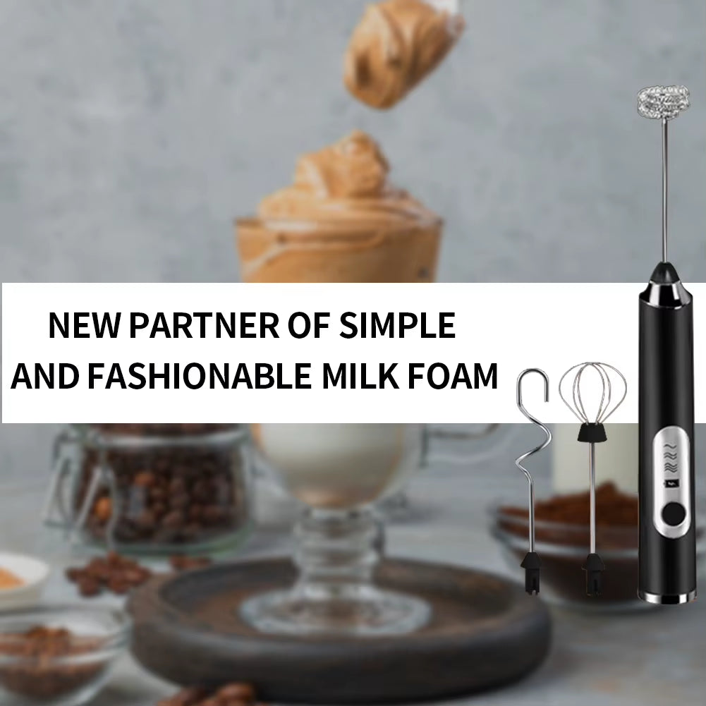 Electric Milk Frothers Wireless Handheld Milk Foamer Blender Coffee Maker Whisk Mixer Cappuccino Cream Egg Beater with Stand