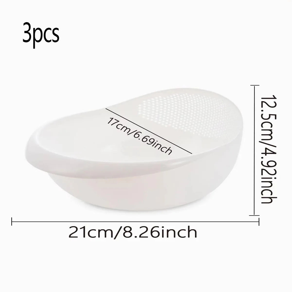 1/3Pcs- Colander Rice Bowl Drain Basket Fruit Bowl Washing Drain Basket with Handle Washing Basket Home Kitchen Organizer