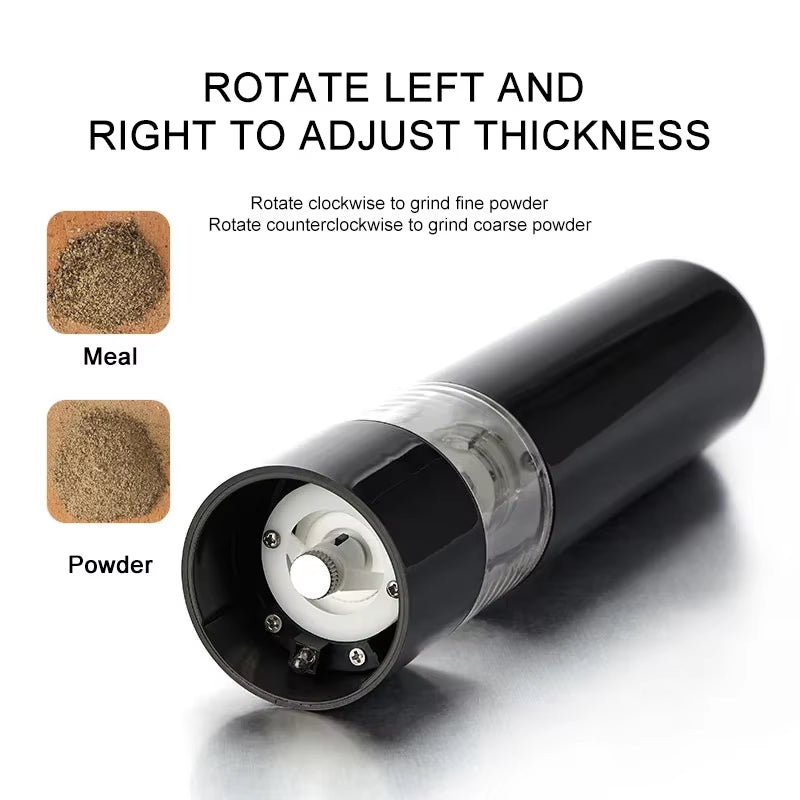 Automatic Salt Pepper Grinder Electric Spice Mill Grinder Seasoning Adjustable Coarseness Kitchen Tools Grinding for Cooking BBQ